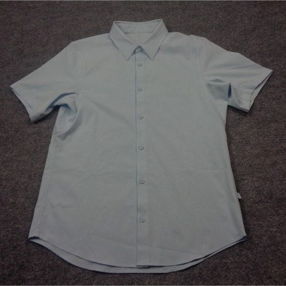 lululemon athletica Other - Lululemon Airing Easy Shirt Mens M Light Blue Button Up Stretch Camp Wicking
